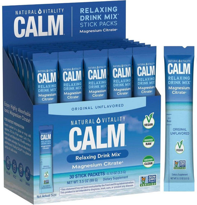 내추럴바이탈리티 마그네슘 시트레이트 파우더 스틱팩 무맛 Calm 3.3g 30개