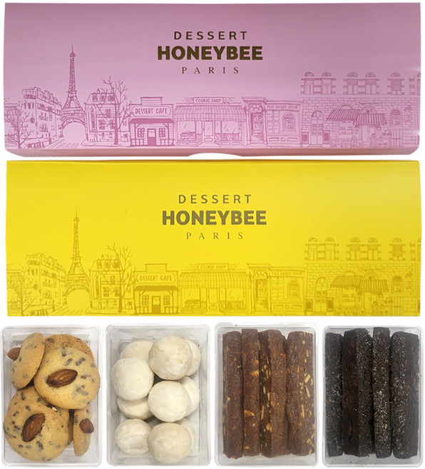 디저트빌리지 프리미엄쿠키4종 수제 비스킷 과자 선물용 50~65g 4개입, 60g, 4개