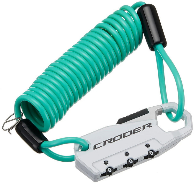 크로더 코일락 포켓락 미니락 자전거 자물쇠, 1개, 그린