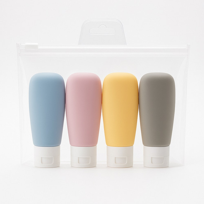 미로나 깔끔보관 휴대용 여행용 공병, 1세트, 혼합색상