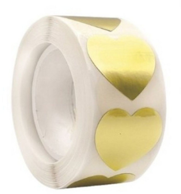 라온스티커 500매 22종 하트 롤스티커, S415골드, 1세트