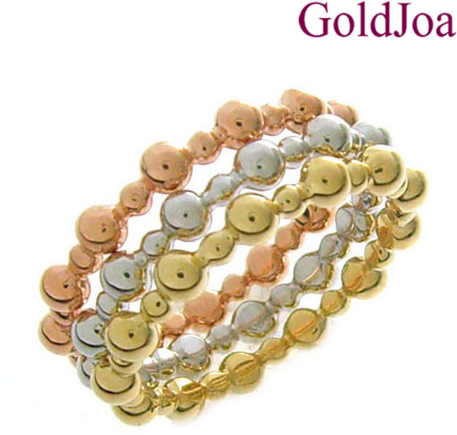 럭셔리 독특한 삼색링 고급 14k반지 (ju-m144r)