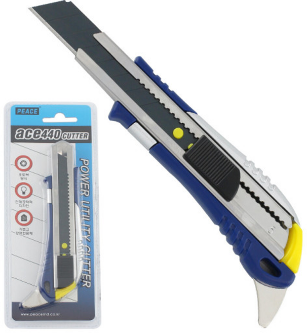오피셜 피스 ACE440 커터 칼 공업용 강력 나이프 칼날, 10개