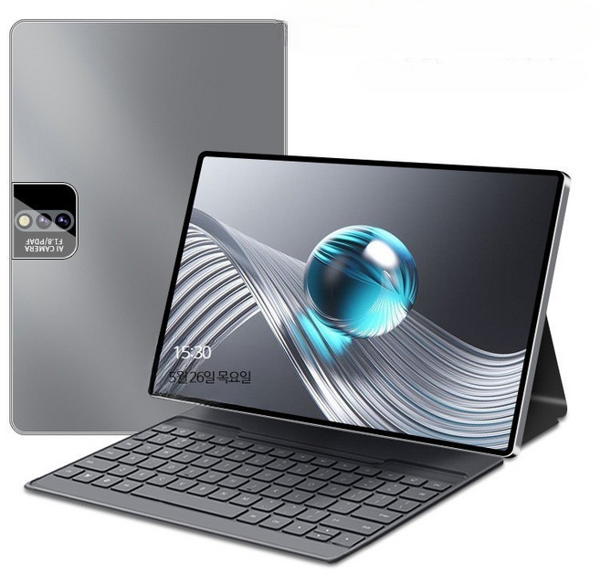 태블릿 PC 5G 네트워크 호환 고화질 눈보호 사무 학습 게임용, Wi-Fi, 256GB, 그레이 고급형 256GB 가죽 케이스 포함