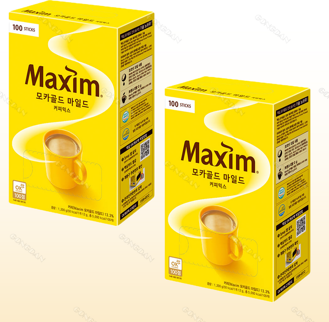 맥심 모카골드 마일드 커피믹스, 2개, 100개입, 12g