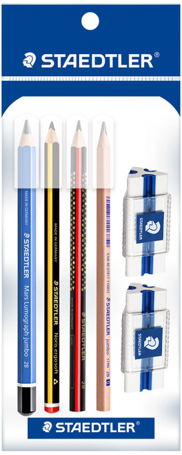 [포장] 스테들러 골라쓰는 재미 어린이 점보 연필 풀패키지 선물세트, 1팩