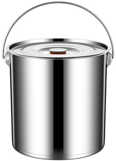 CookNest 인덕션 곰솥 냄비 대용량 스텐 들통 식깡 사골 육수통, 1개, 은색, 30cm