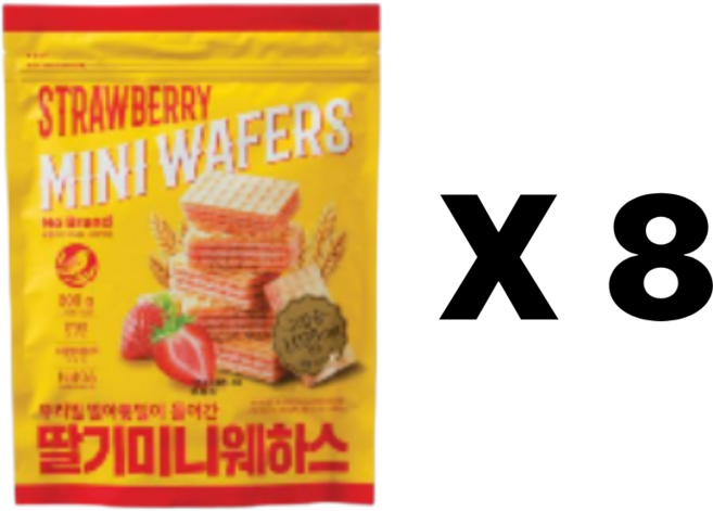 [노브랜드] 노브랜드 딸기 미니 웨하스 300g 8개입(1박스), 8개