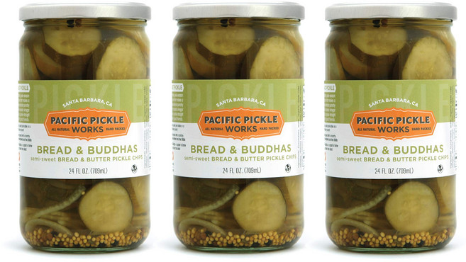 브레드 & 부다스 (3개 팩) - 세미 스위트 브레드 앤 버 Bread and Buddhas - Bread and Butter Thick-Cut Pickle Chips - Gour, 3팩, 1개