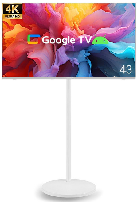 무빙큐빅스 스마트 43인치 UHD 4K 삼탠바이미 화이트에디션 SET 이동식 tv 삼텐바이미 중소바이미 GTNB431UHD, 스탠드형, 방문설치
