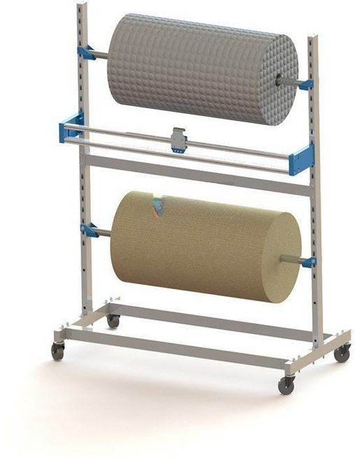 뽁뽁이 거치대 필름 포장 홀더 디스펜서 대형 선반 스탠드 롤러 걸이 재단기 비닐 롤 완충재, 3 2축 단도 1160 600 1550은 1000mm