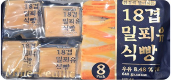 18겹 밀푀유 식빵, 1개, 640g