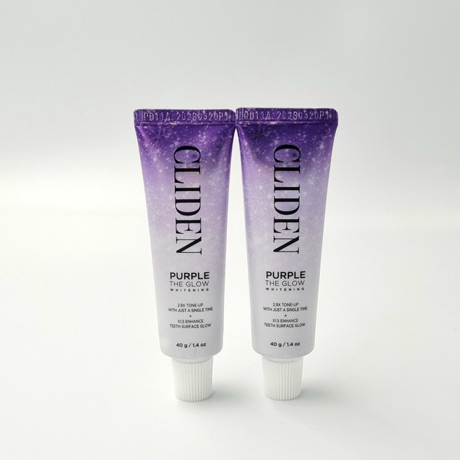 클라이덴 퍼플더글로우 화이트닝 미백치약, 40g, 2개