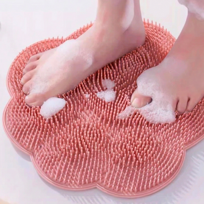 오브솔 발세척 풋 브러쉬 논슬립 실리콘 매트, 100g, 1개, 1개입, 핑크