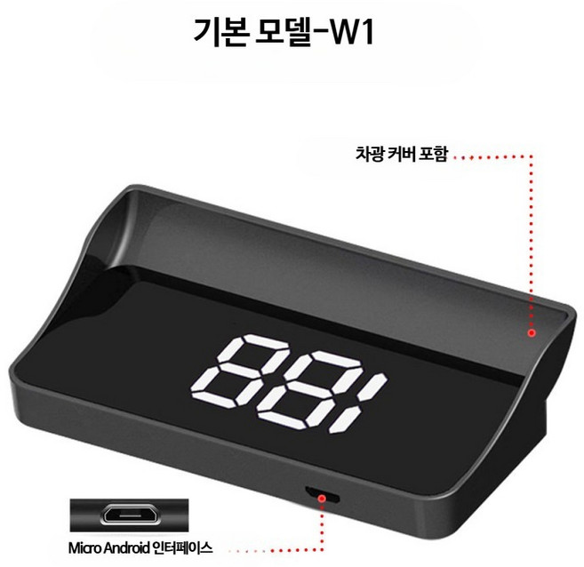 헤드업 디스플레이 프로젝션 화이트 속도계 차량용 전기차범용, 1개, 1_OBD 3_M2 화이트 자동감광