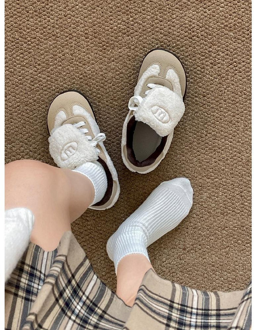 여성 빈티지 기모 통굽 면화 겨울 겉옷 두껍운 따뜻한 털 E07Z4Q 득템2