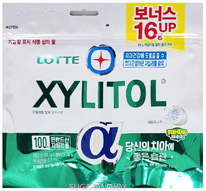 롯데자일리톨 알파 오리지날 껌 리필, 102g, 1개