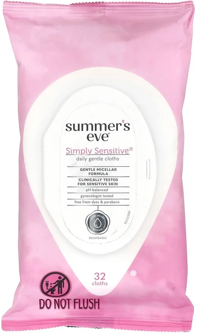 서머스 이브 심플리 센서티브® 데일리 젠틀 클로스 32매 SUE-08735 - 쿠팡