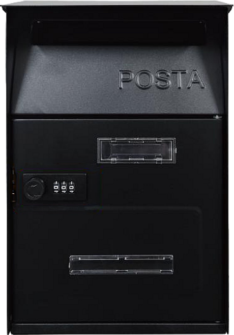 POSTA 磨砂信箱, 1個, 黑色-密碼鎖款