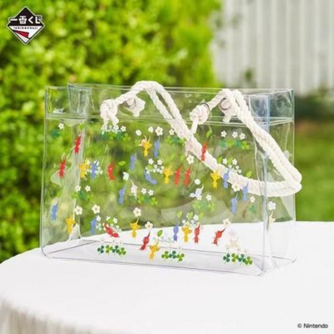 皮克敏 透明手提袋, 1個, 日單皮克敏透明手提袋兒童節伴手PVC保護套手提零食禮品袋購物袋