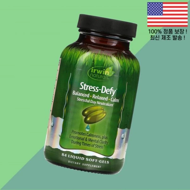 어윈 내추럴스 디파이 84 액상 리퀴드 소프트젤 캡슐 Irwin Naturals Stress Defy Liquid Soft Gels - 쿠팡