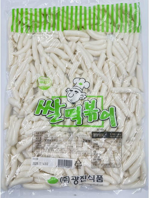 광진식품 생쌀떡볶이 떡볶이떡 쌀떡 가는떡 신당 1.5kg, 1개