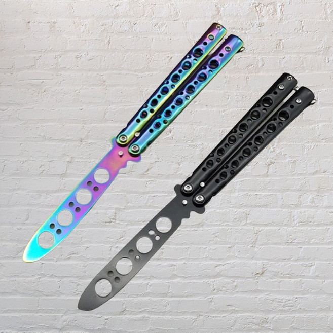 고란 발리송 나이프 버터플라이나이프 나비칼, 1개, 블랙