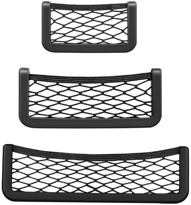 차량용 수납 그물포켓 1호 1개 + 2호 1개 + 3호 1개, 블랙, 1세트