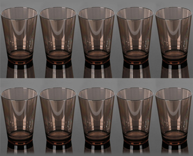 주방프라자 업소용 PC 라운드 물컵 270ml 플라스틱컵 R100, 10개, 브라운