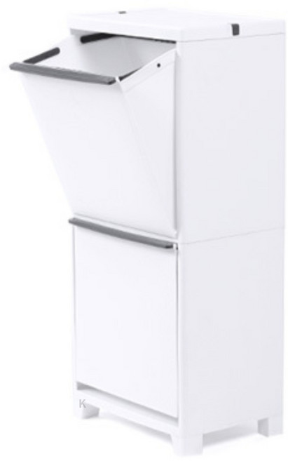 프랑코홈 스탠드 분리수거함 2단, 화이트