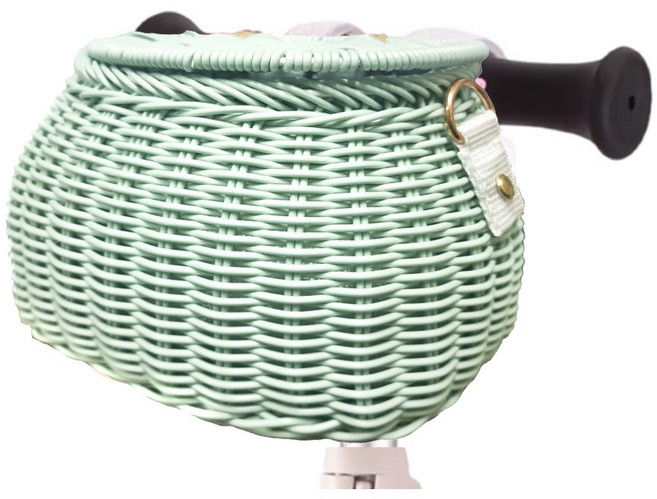 발통마켓 자전거 라탄 바구니 킥보드 핸들 가방, 1개, 연그린