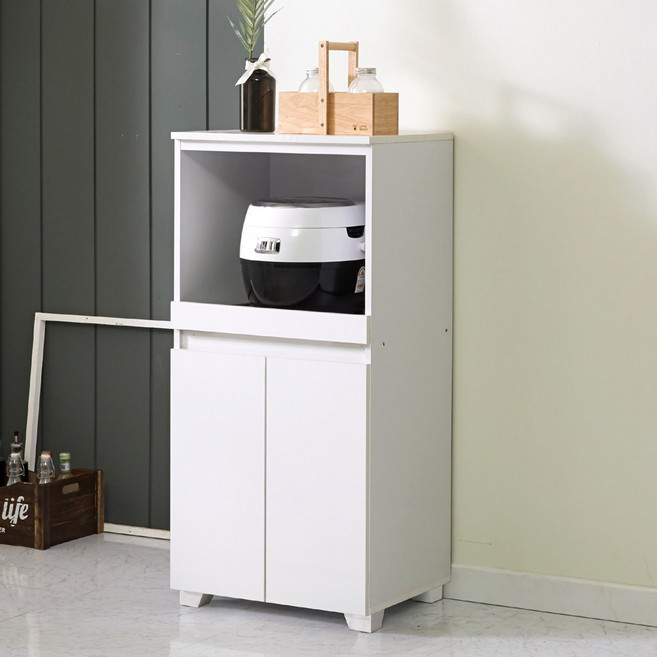 모드니가구-국산-완제품- LPM렌지대 (2단형 이중선반) 전자렌지대 주방수납 전자렌지다이 렌지대수납장 전자렌지수납 밥솥수납 밥솥다이 에어프라이어수납 정리 진열 틈새 그릇장 베란다, LPM.1단렌지대-화이트