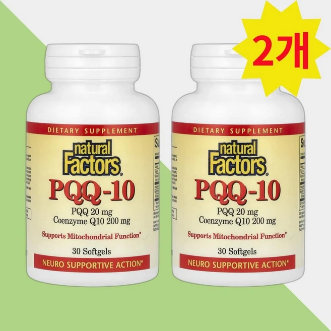 내추럴팩터스 코큐텐 30정 코엔자임Q10 유비퀴논 PQQ-10 COQ10 2개 - 쿠팡