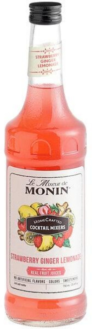 모닌 홈크래프트 딸기 진저 레모네이드 칵테일 믹스 유리병 750ml