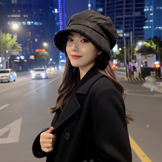 상덕 겨울모자 여성 포근 뽀글이 털모자 귀도리모자 귀마개