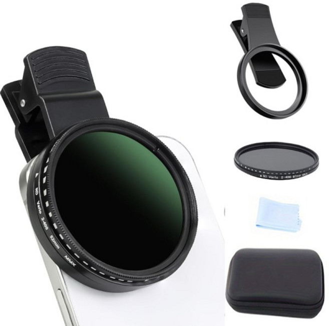 67mm 렌즈 필터 키트 (휴대폰 클립 포함) 가변 ND2-ND400 ( 호환 16 15 14 Pro Max 구글 픽셀 스마트폰용)