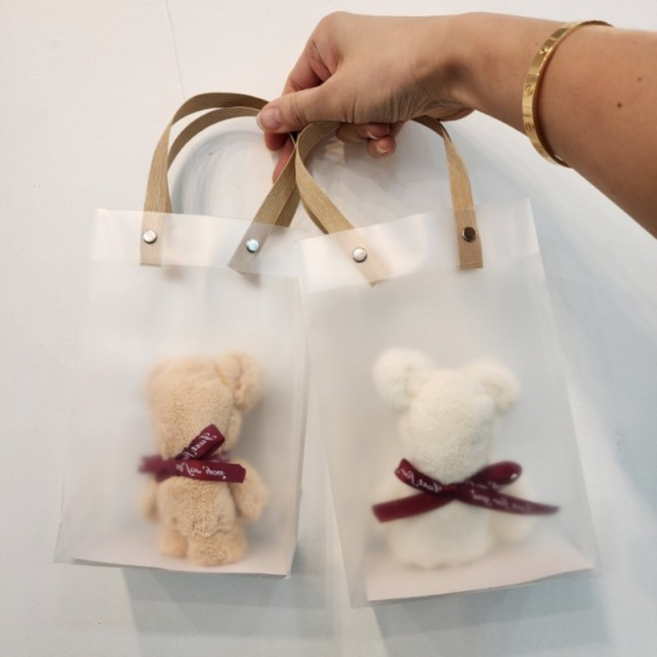 홈엔모어 선물용 베이지 곰 손수건