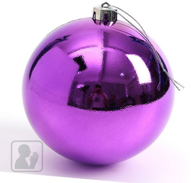루다스 크리스마스장식소품 크리스마스 오너먼트 퍼플 유광볼 12cm