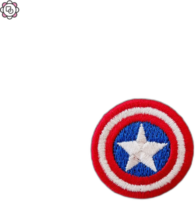 캡틴아메리카 와펜 슈퍼히어로 자수 방패 패치 (열접착 와펜)