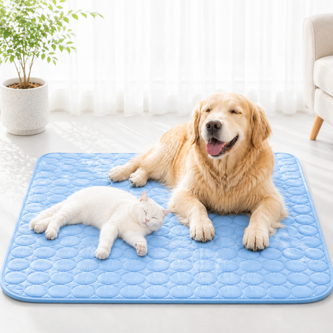 노멀리즘 강아지 쿨매트 고양이 여름방석 쿨방석 반려견 냉감매트 쿨링매트, 1개, 블루