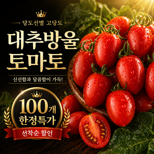[타임특가] 산지직송 고당도 대추방울토마토, 1세트, 2kg