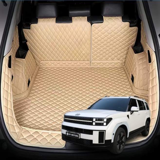 럭키카 디올 뉴 싼타페 MX5 트렁크매트 카매트 차박매트 방수 (도어매트증정), 아이보리, 싼타페MX5 6인승