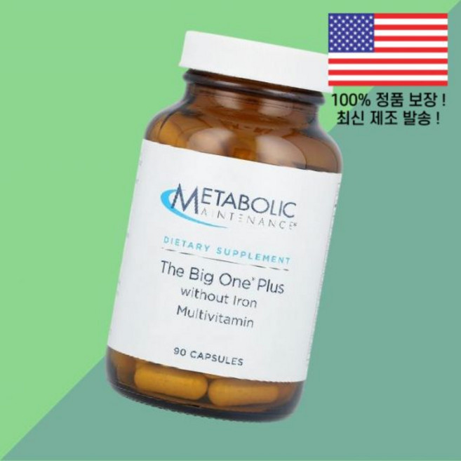 리텐션 더 빅 원 플러스 무철분 아이언 철 종합비타민 멀티비타민 90캡슐 Metabolic Maintenance The Big One Plus Without Iron Multi, 1, 90정