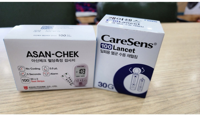 아산체크 혈당시험지 당뇨시험지 100매+채혈침100개, 1개
