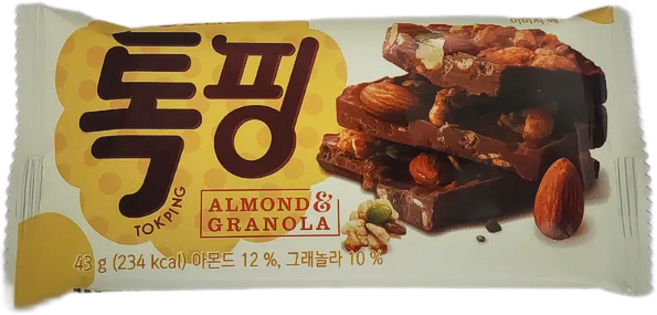 오리온 톡핑 아몬드 앤 그래놀라 다채로운 토핑 풍성한 식감, 43g, 1개