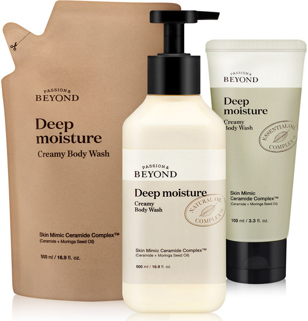 비욘드 딥 모이스처 크리미 바디워시 기획세트 대용량 수분 촉촉 파우더 향 좋은 선물 바디세트, 1세트