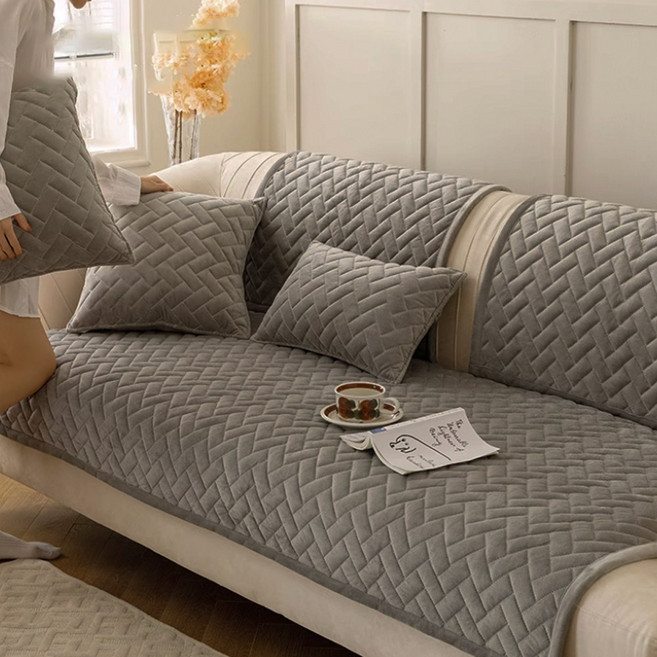 코팅블루 먼지없고 부드러운 극세사 겨울 논슬립 쇼파패드