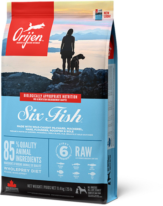 [간식증정] 오리젠 DOG 6피쉬 11.4kg 고품질원육 강아지 눈물사료 비숑 포메 말티즈, 청어+연어, 1개