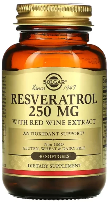 Solgar Resveratrol 솔가 레스베라트롤 Red Wine 250mg 30정 - 쿠팡