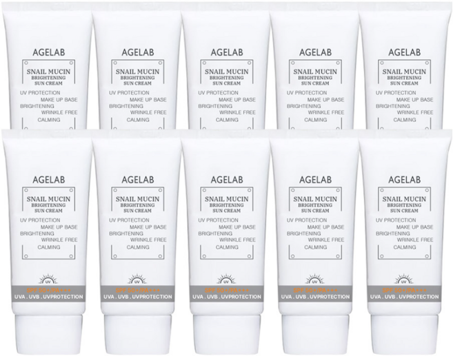 에이지랩 스네일 뮤신 브라이트닝 선크림 SPF 50+ / PA+++, 10개, 70ml